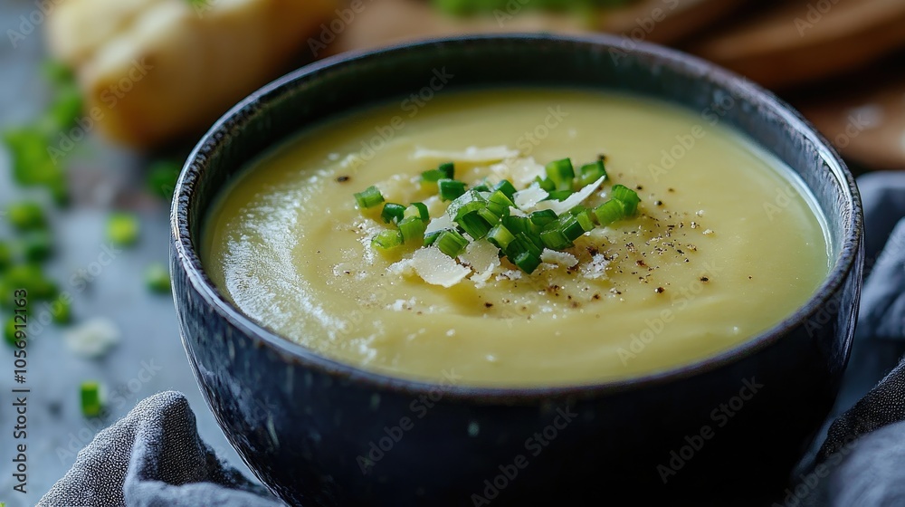 Kohlrabi soup with red curry