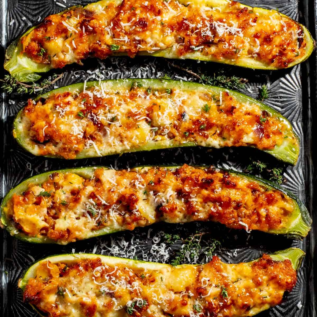 Stuffed courgettes